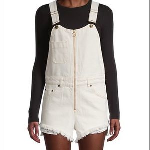 Free People off white overalls